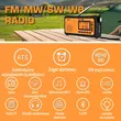 D608WB przenośne radio awaryjne zasilane energią słoneczną oraz prądnicą na korbkę, akumulatorem 3000 mAh i funkcją ładowania telefonu komórkowego USB, muzyka Bluetooth, 3 tryby latarki i światła do czytania, - 2