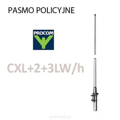 CXL-2-3LW/h Procom 164 - 174 MHz antena bazowa pasmo policyjne