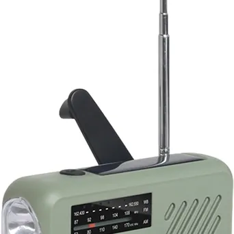 Radio awaryjne, Prądnica ,ładowarka solarna, Power Bank alarm SOS światło LED na kemping