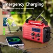 Radio awaryjne z korbką dynama, solarne, lampa LED, powerbank, alarm - 2