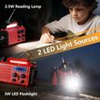 Radio awaryjne z korbką dynama, solarne, lampa LED, powerbank, alarm - 3